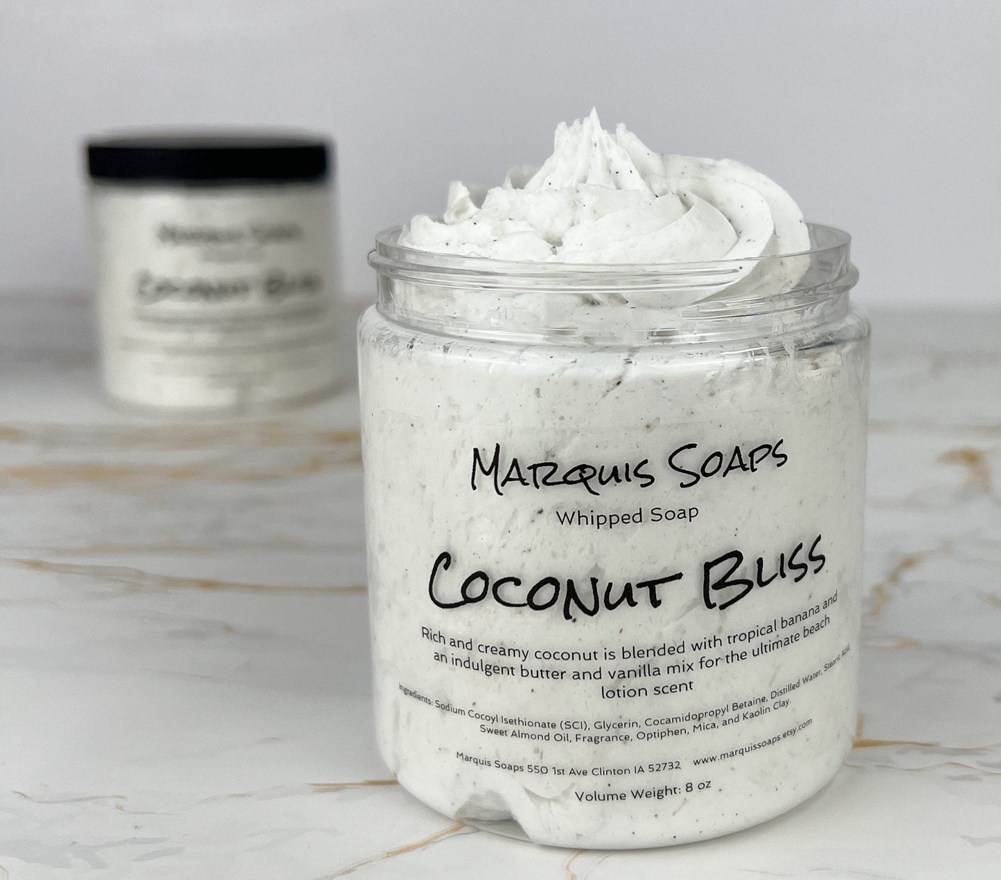 Coconut Bliss Whipped Soap with Vanilla Bean Powder