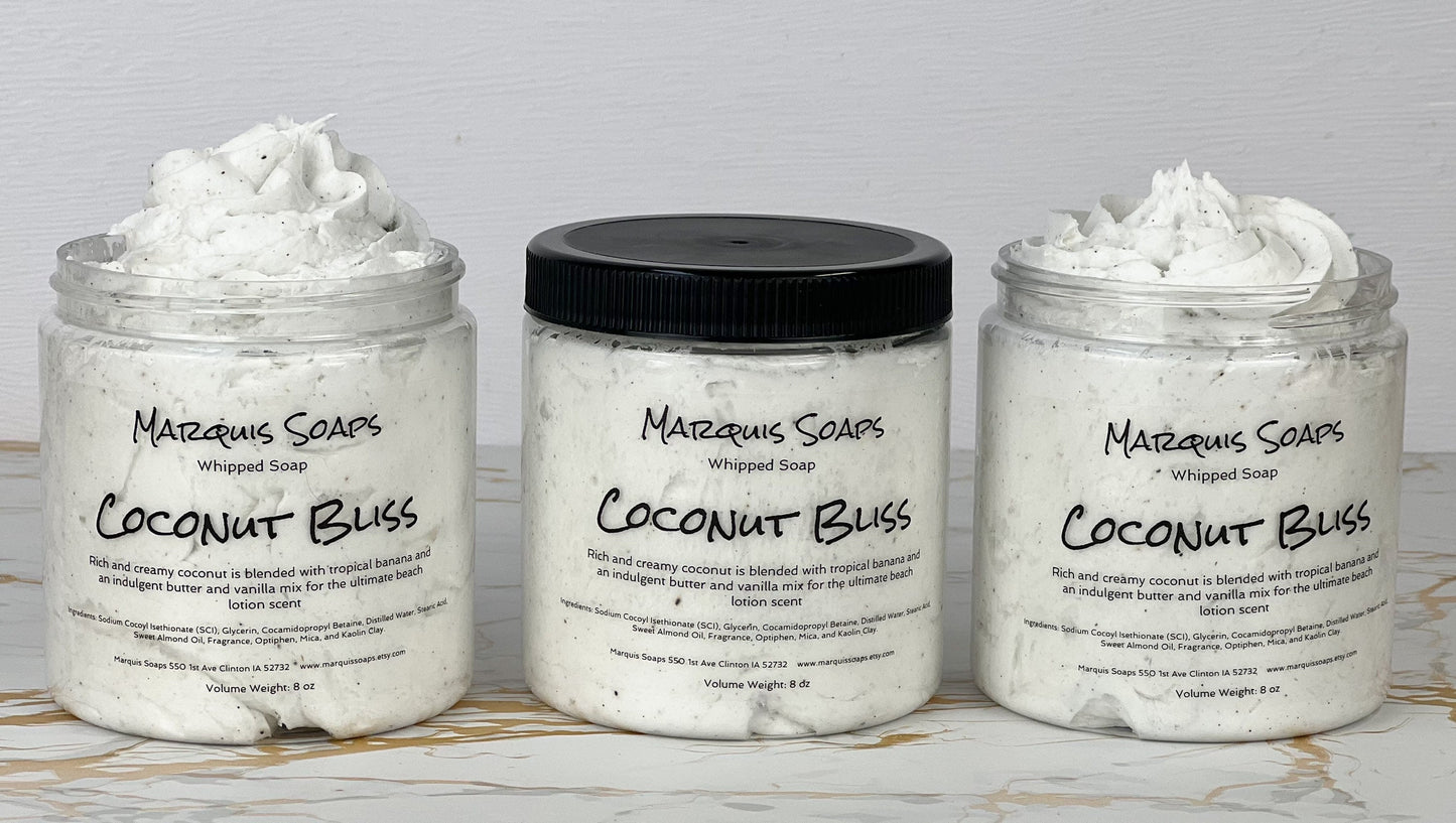 Coconut Bliss Whipped Soap with Vanilla Bean Powder