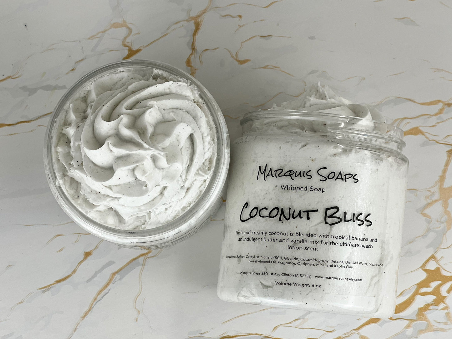 Coconut Bliss Whipped Soap with Vanilla Bean Powder