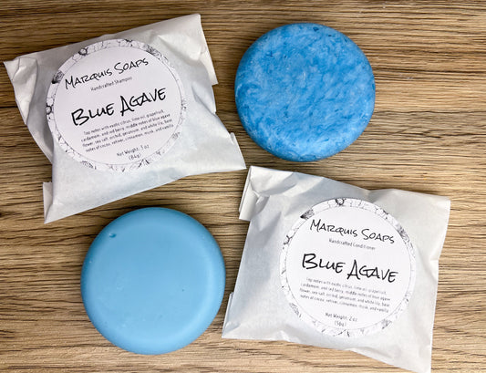 Blue Agave Solid Shampoo and Conditioner Bar Set