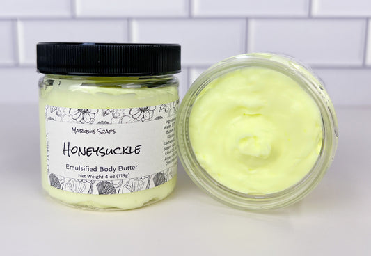 Honeysuckle Emulsified Shea Butter Body Butter; Lotion