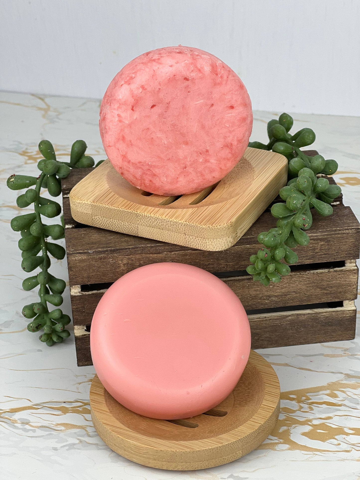 Pink Hibiscus Solid Shampoo and Conditioner Bars